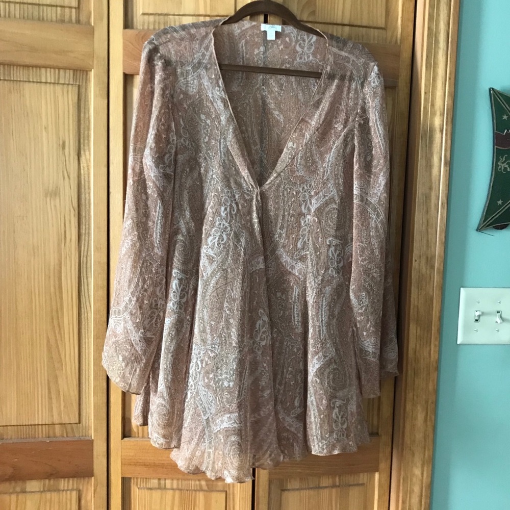 Sheer long sleeve flowy top